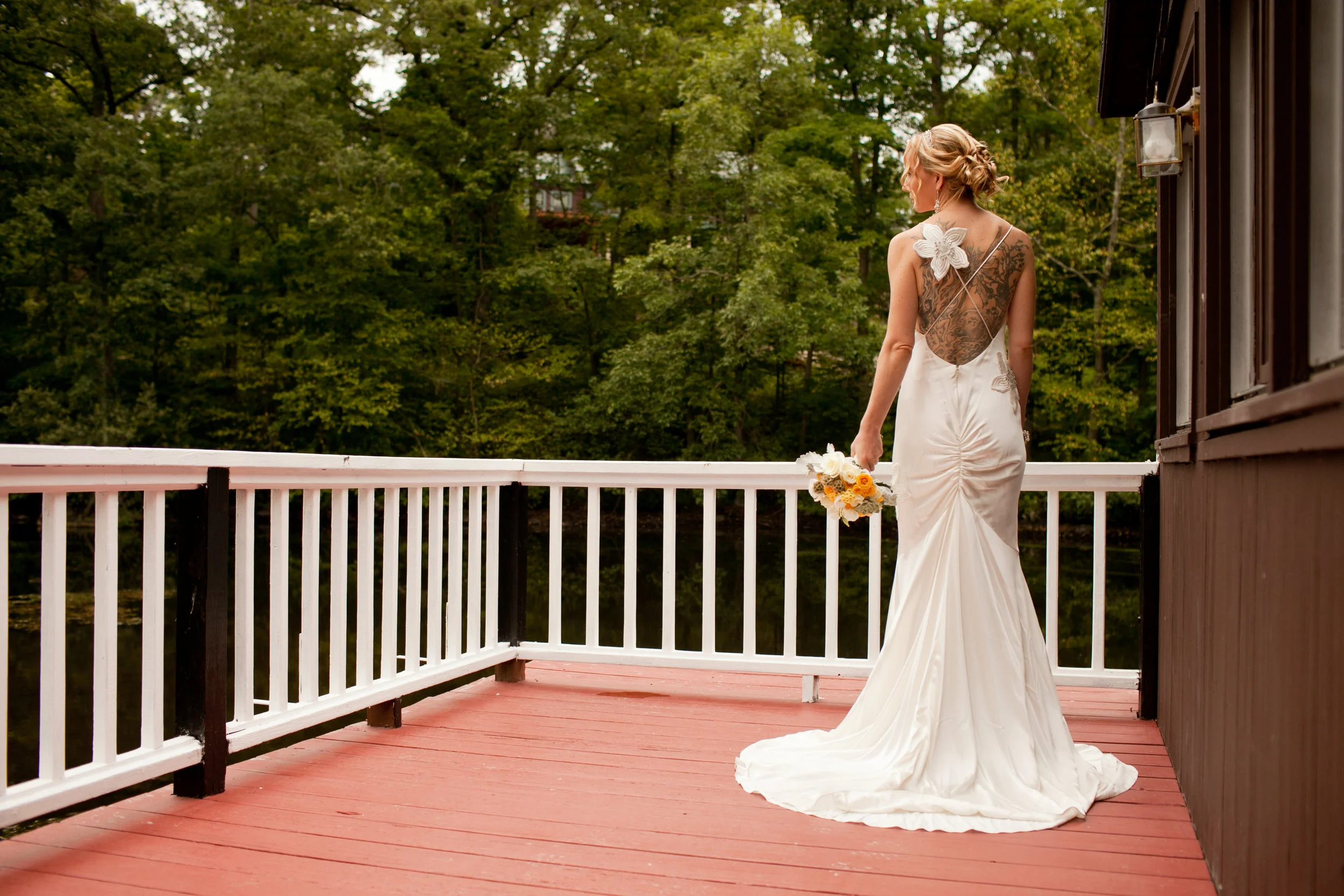  wedding dress with tatts 