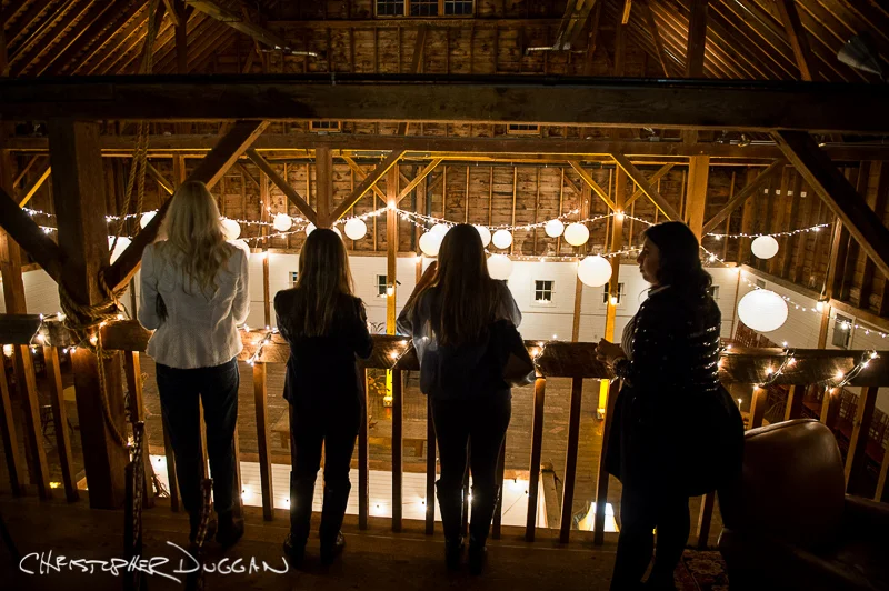  Christopher Duggan Photography. View from up above in the Barn Wedding venue in the Berkshires. Gedney Farm. 