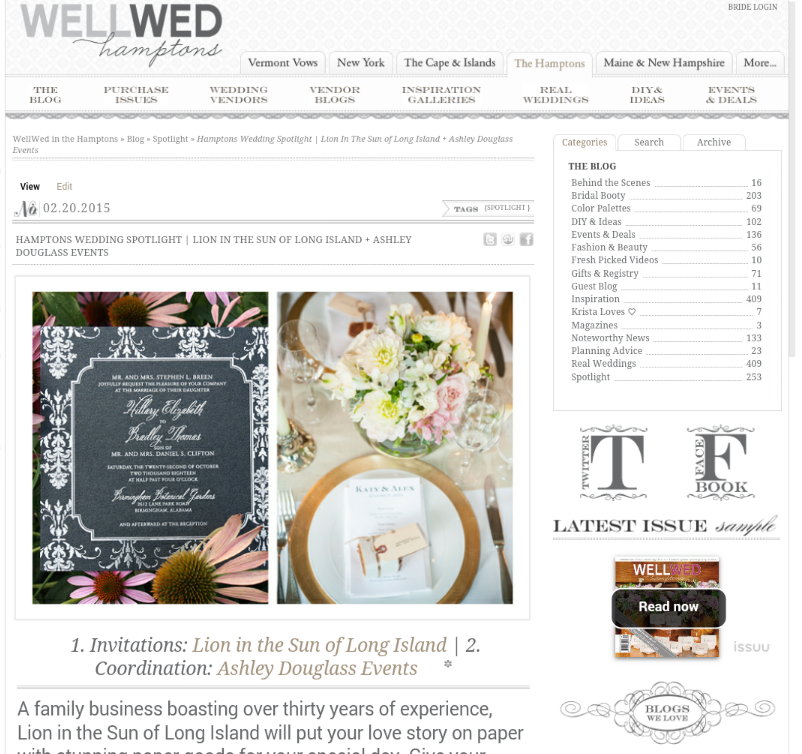  WellWed in the Hamptons Blog! 