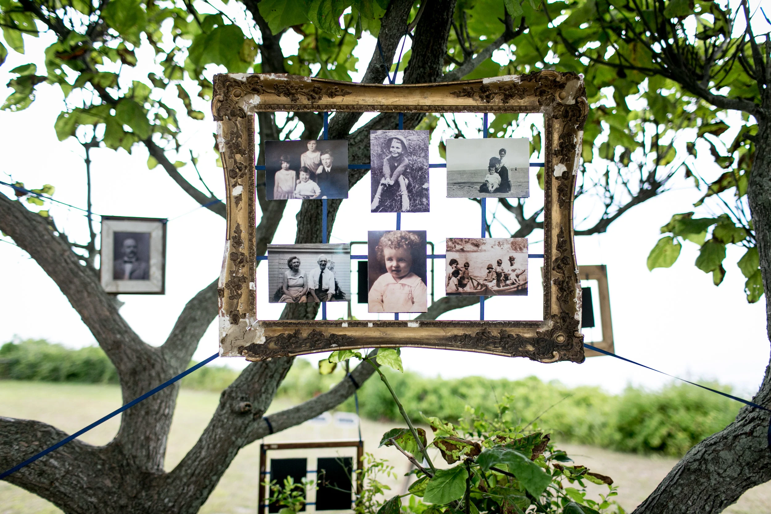  Tree of family photos. Ashley Douglass Events, CT Wedding Planner with Brookelyn Photography. 