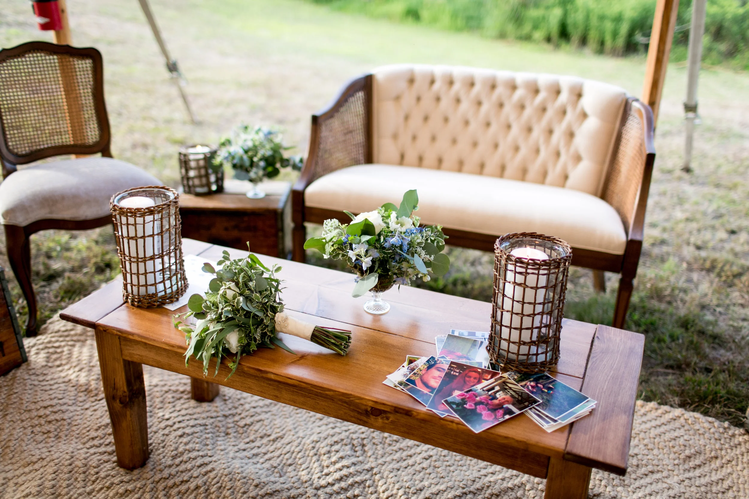  Lounge in CT tented wedding by Ashley Douglass Events. Sassafras Vintage Rentals. 