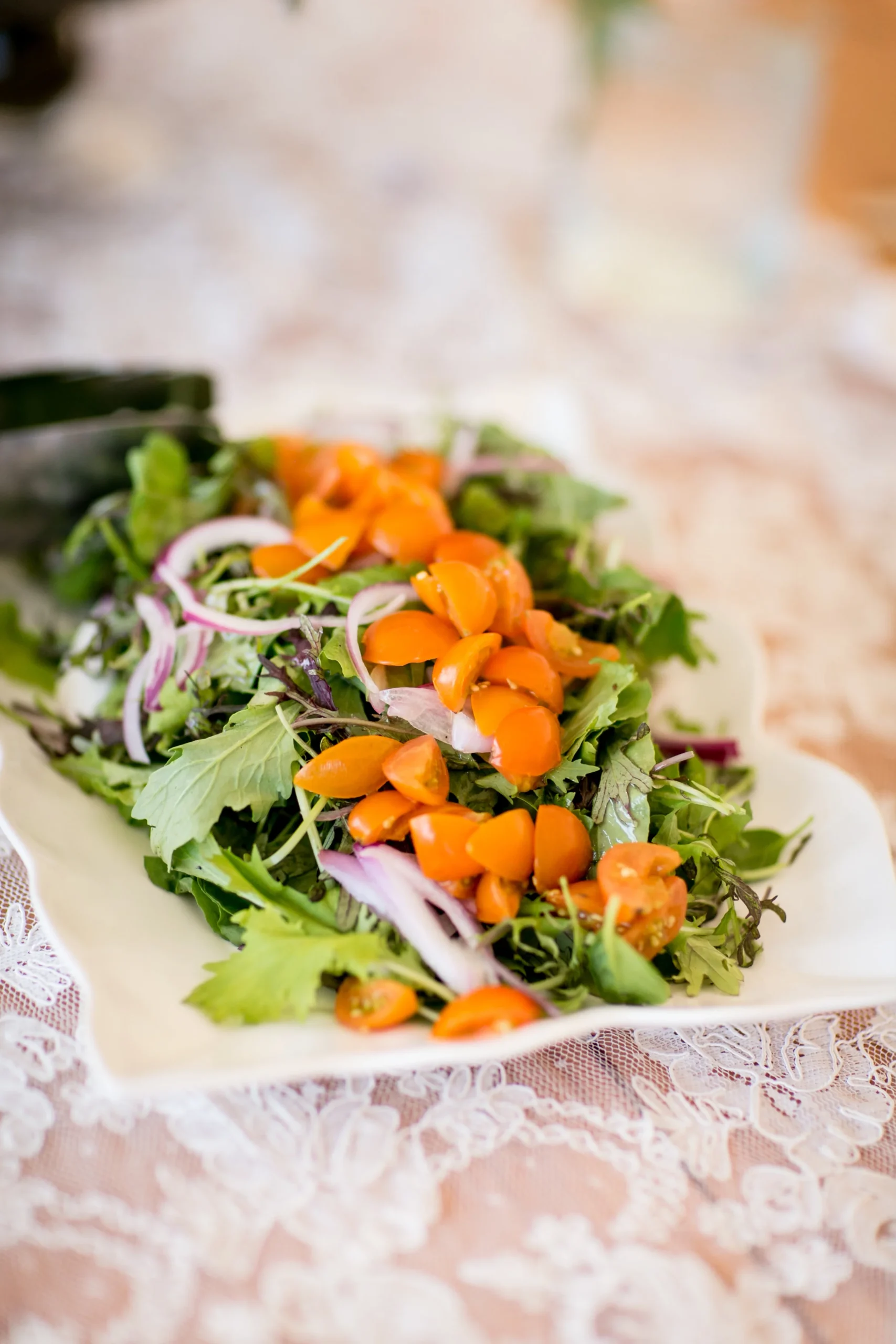 A Thyme to Cook and fresh veggies from their farm and The Farm School in Anthol, MA. Beautiful salad! 