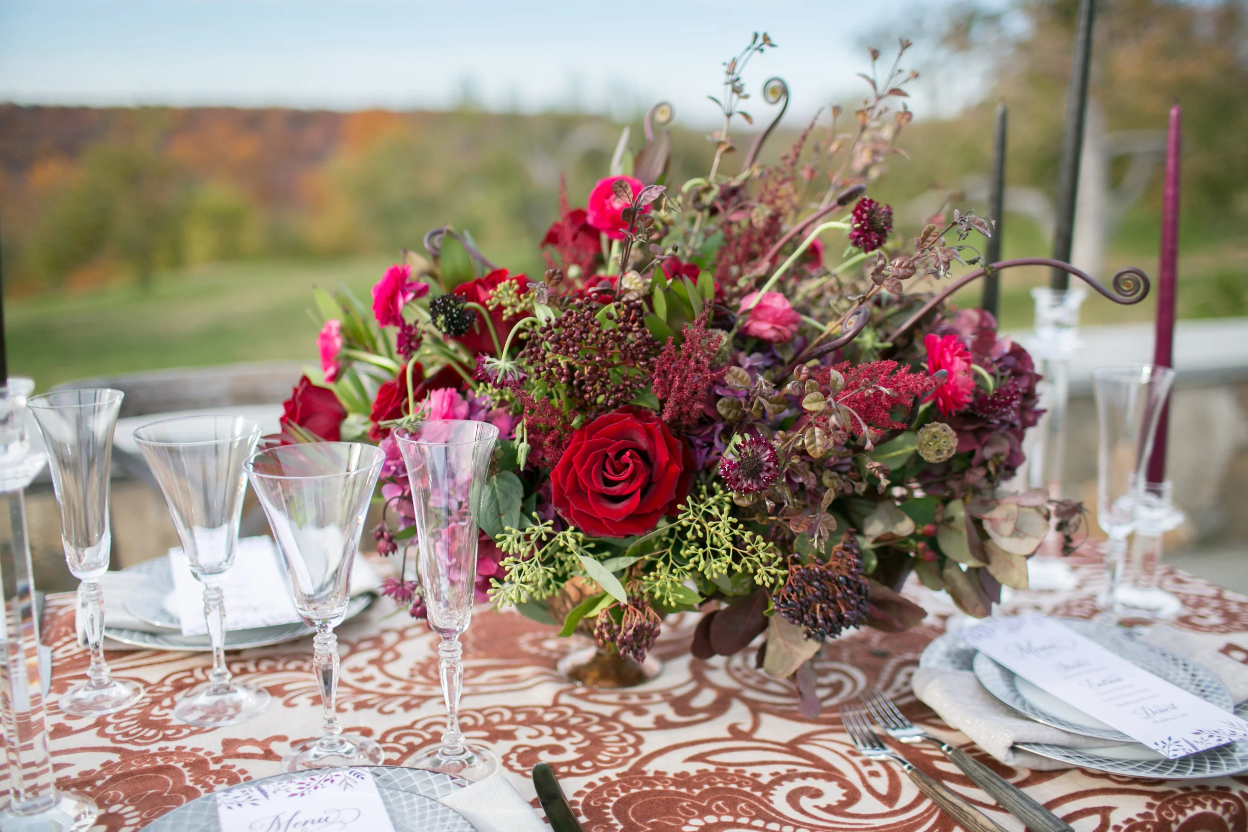  NYC Wedding Planner Ashley Douglass Events at Harvest Moon Farm Orchard with Blade NYC Floral Designs 